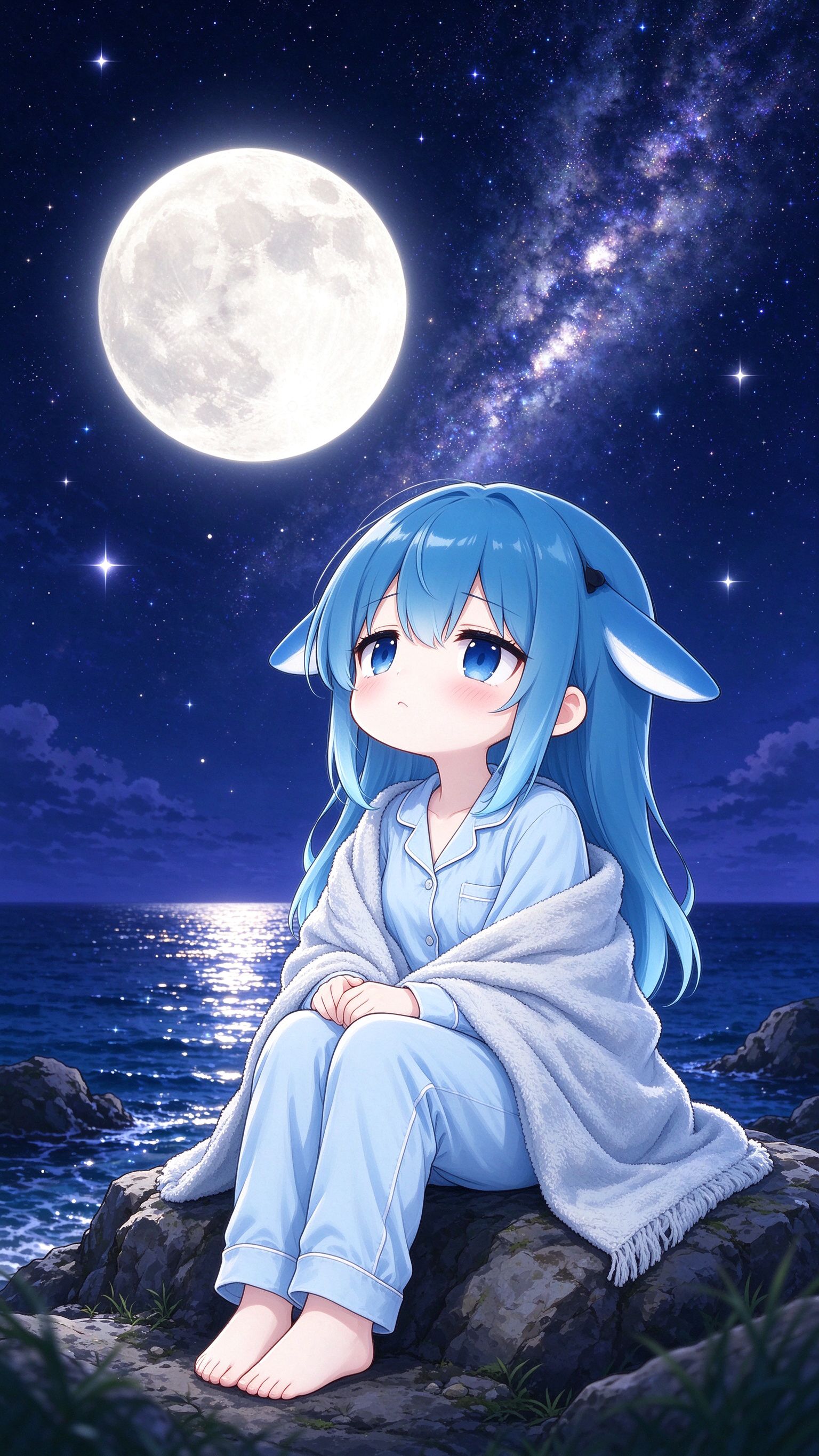星空下赏月